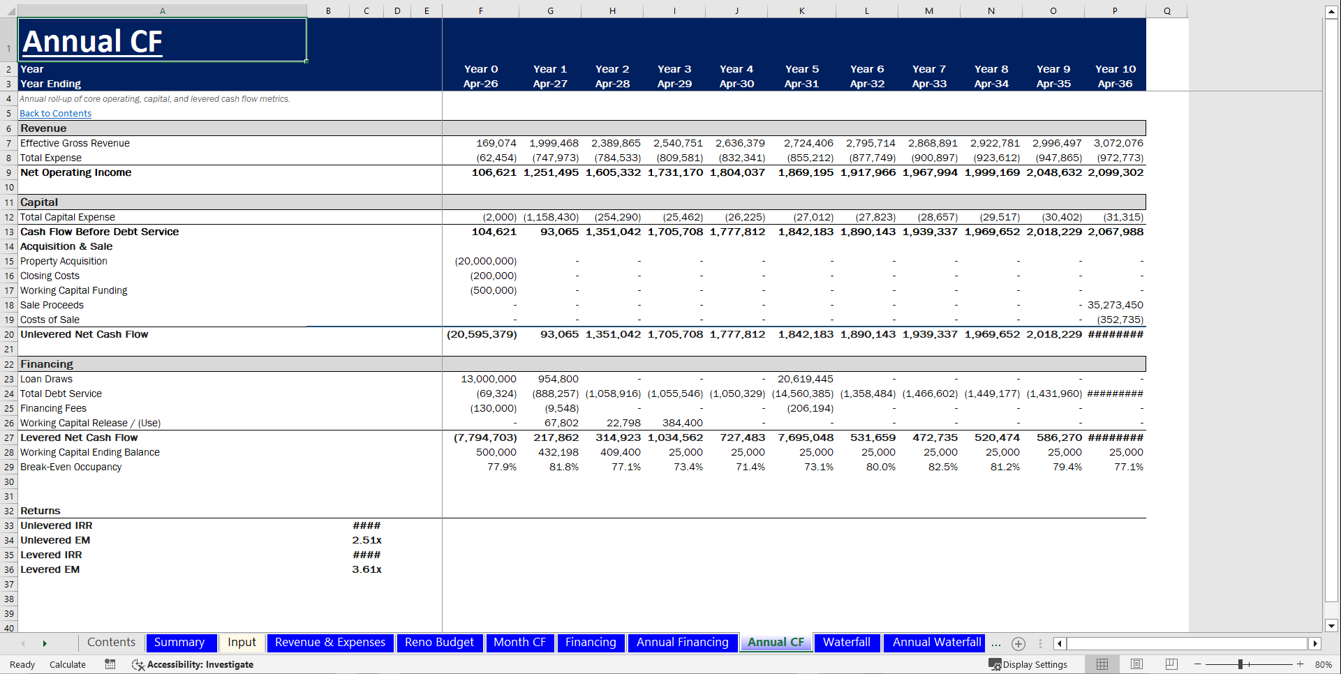 Real Estate - Student Accommodation Acquisition Pro-forma (Excel template (XLSX)) Preview Image