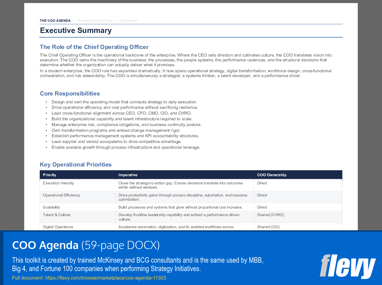 COO Agenda (59-page Word document) Preview Image