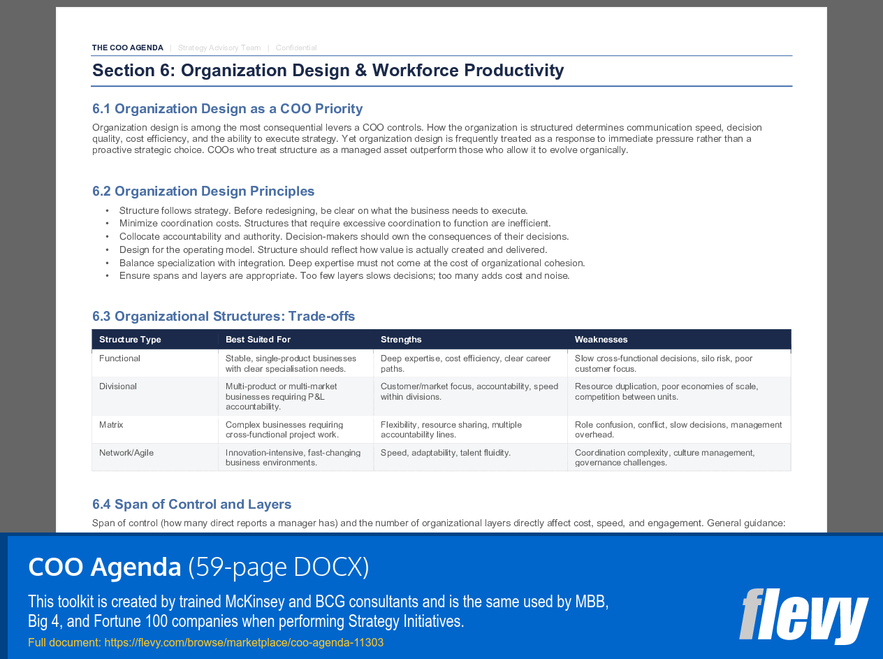COO Agenda (59-page Word document) Preview Image