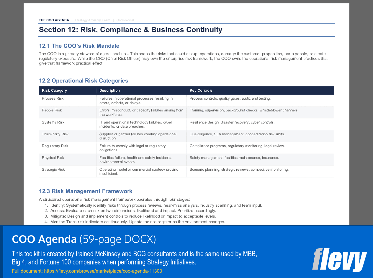 COO Agenda (59-page Word document) Preview Image