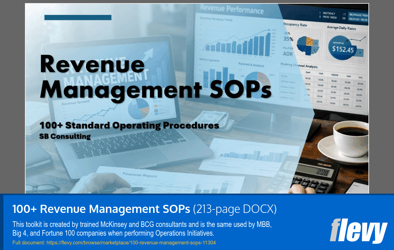100+ Revenue Management SOPs (213-page Word document) Preview Image