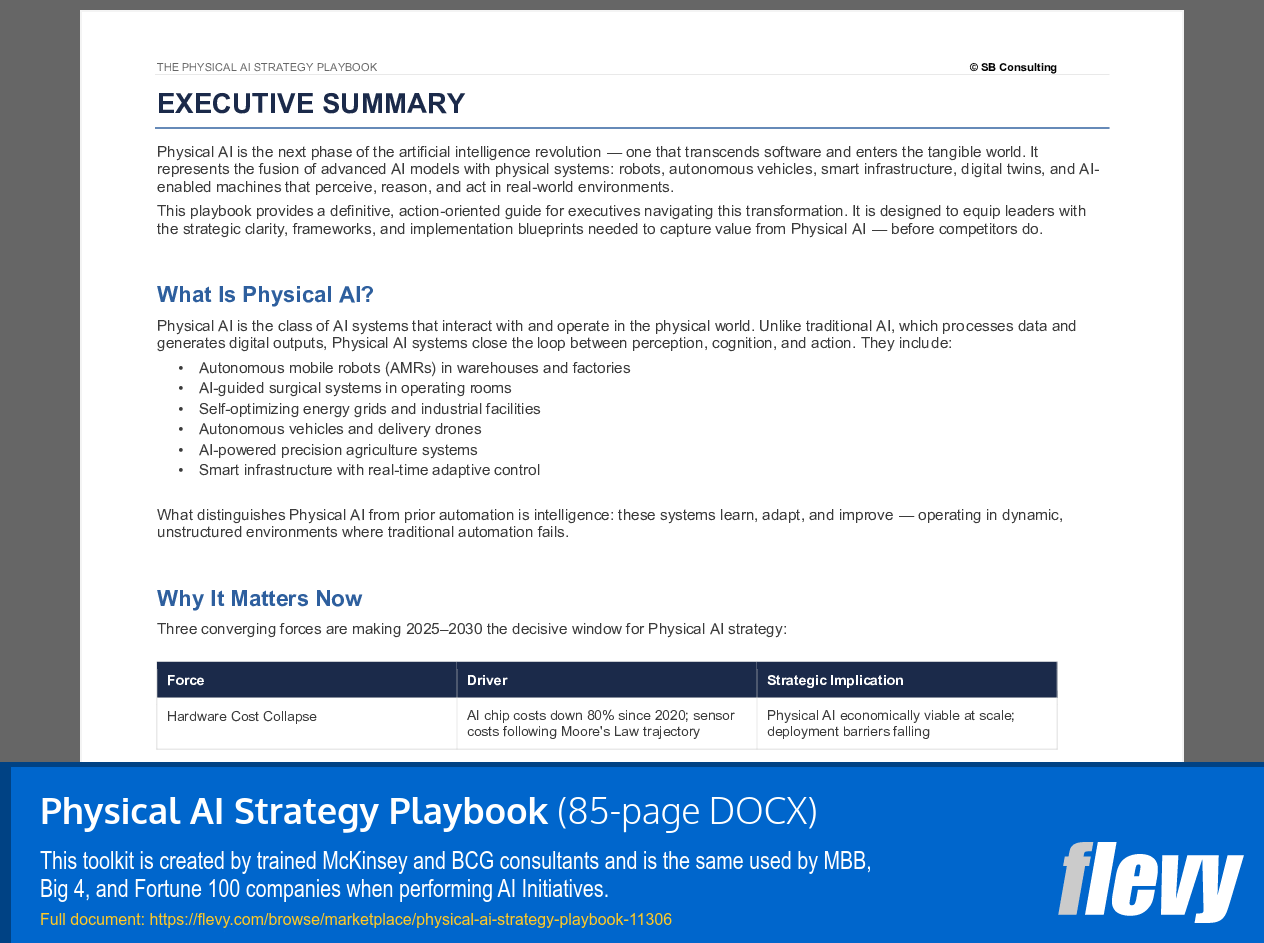 Physical AI Strategy Playbook (85-page Word document) Preview Image