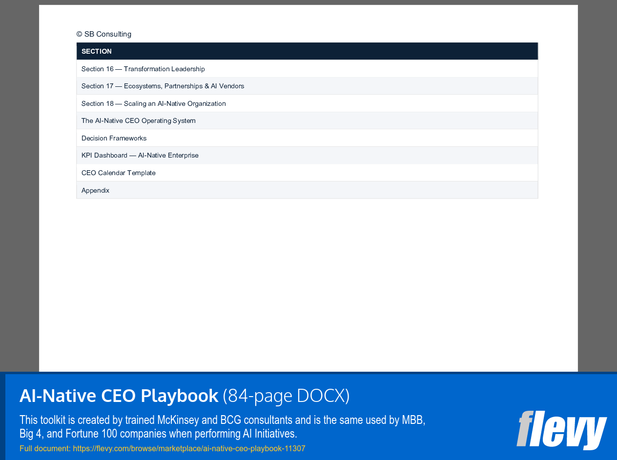 AI-Native CEO Playbook (84-page Word document) Preview Image