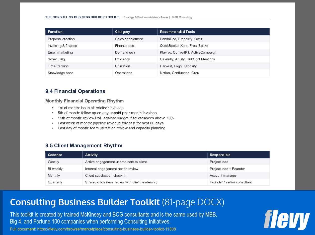 Consulting Business Builder Toolkit (81-page Word document) Preview Image