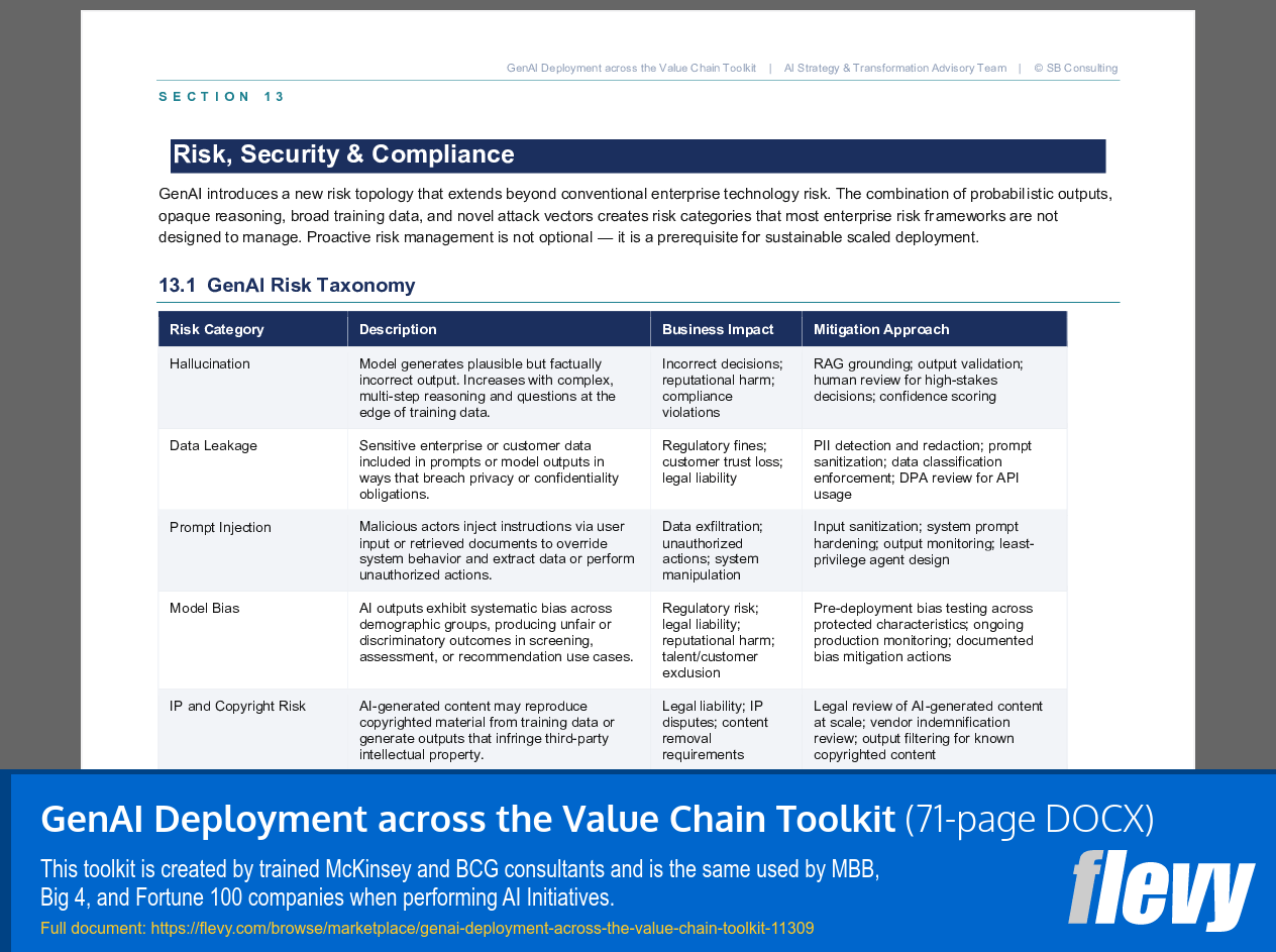 GenAI Deployment across the Value Chain Toolkit (71-page Word document) Preview Image