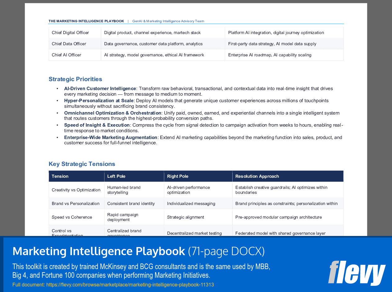 Marketing Intelligence Playbook (71-page Word document) Preview Image