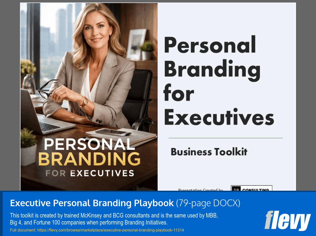 Executive Personal Branding Playbook (79-page Word document) Preview Image