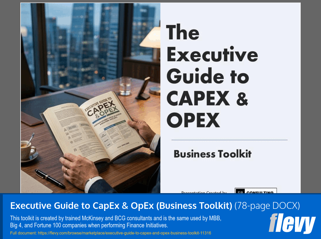 Executive Guide to CapEx & OpEx (Business Toolkit) (78-page Word document) Preview Image