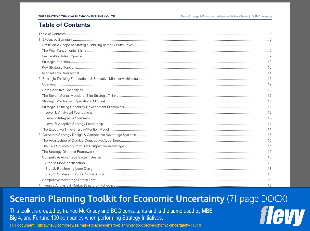 Scenario Planning Toolkit for Economic Uncertainty (71-page Word document) Preview Image