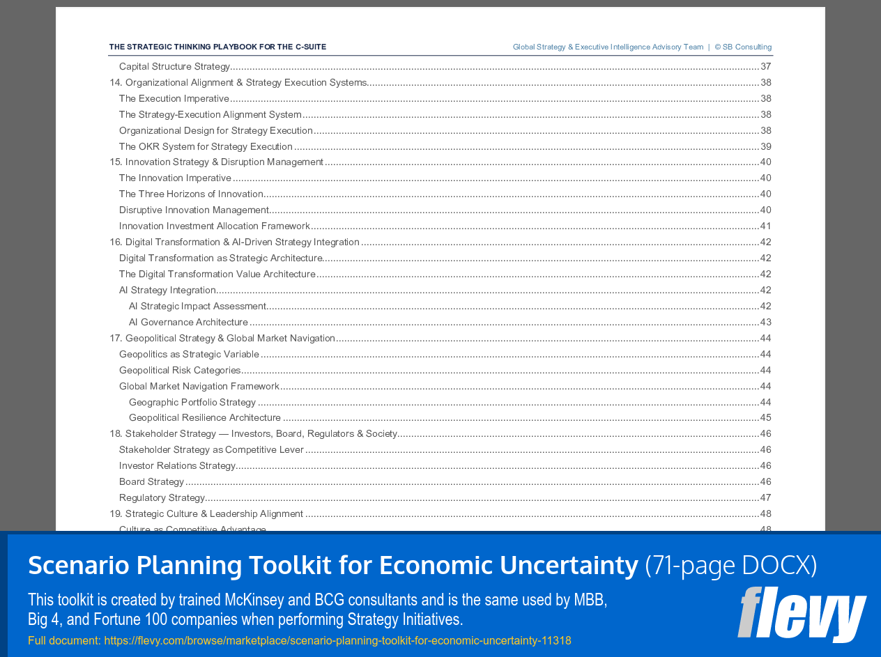 Scenario Planning Toolkit for Economic Uncertainty (71-page Word document) Preview Image