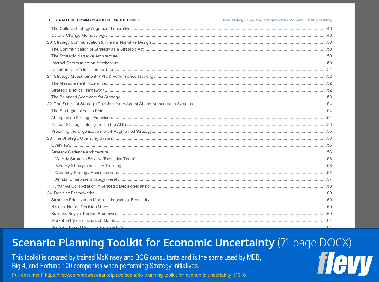 Scenario Planning Toolkit for Economic Uncertainty (71-page Word document) Preview Image