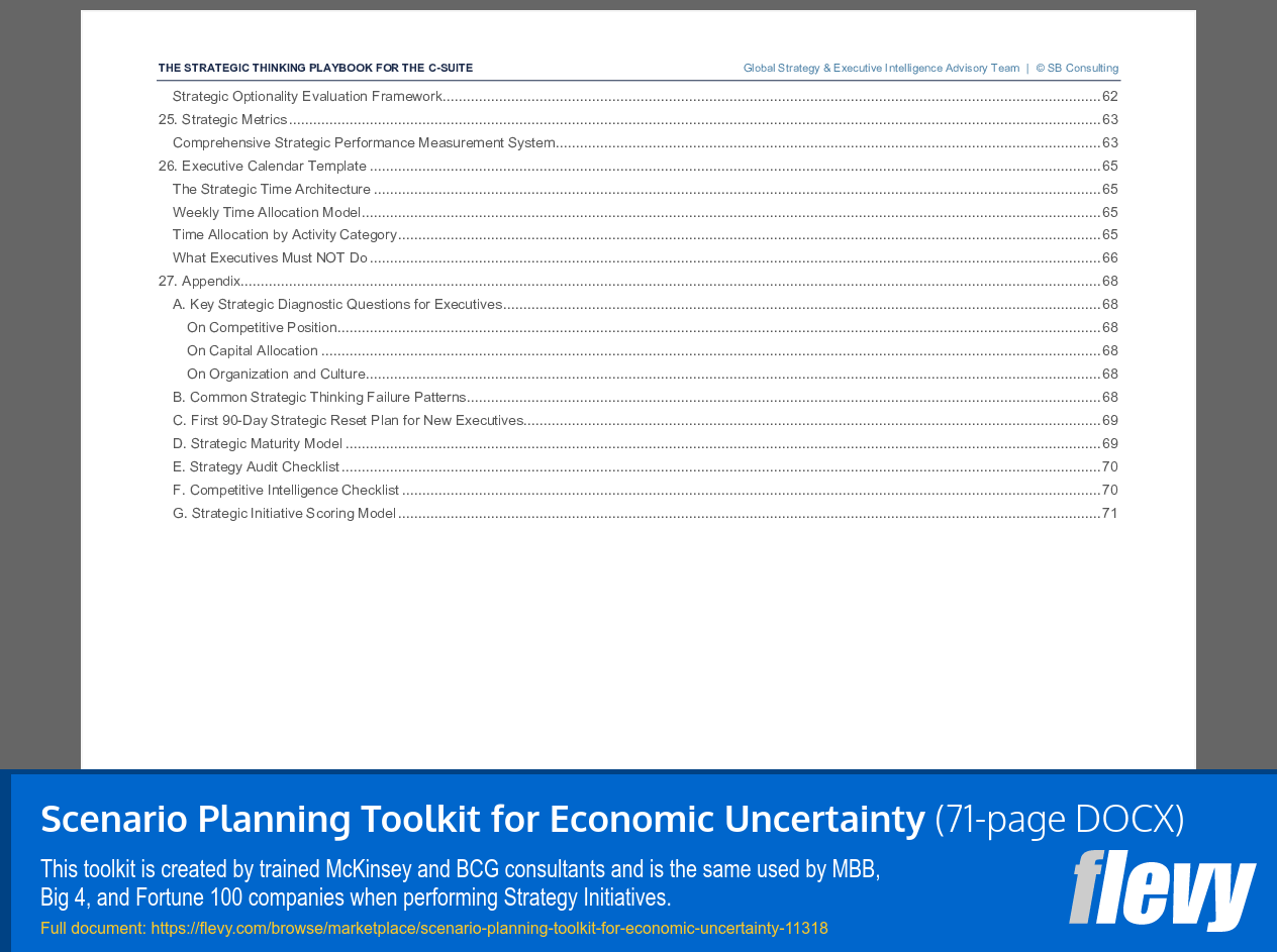 Scenario Planning Toolkit for Economic Uncertainty (71-page Word document) Preview Image