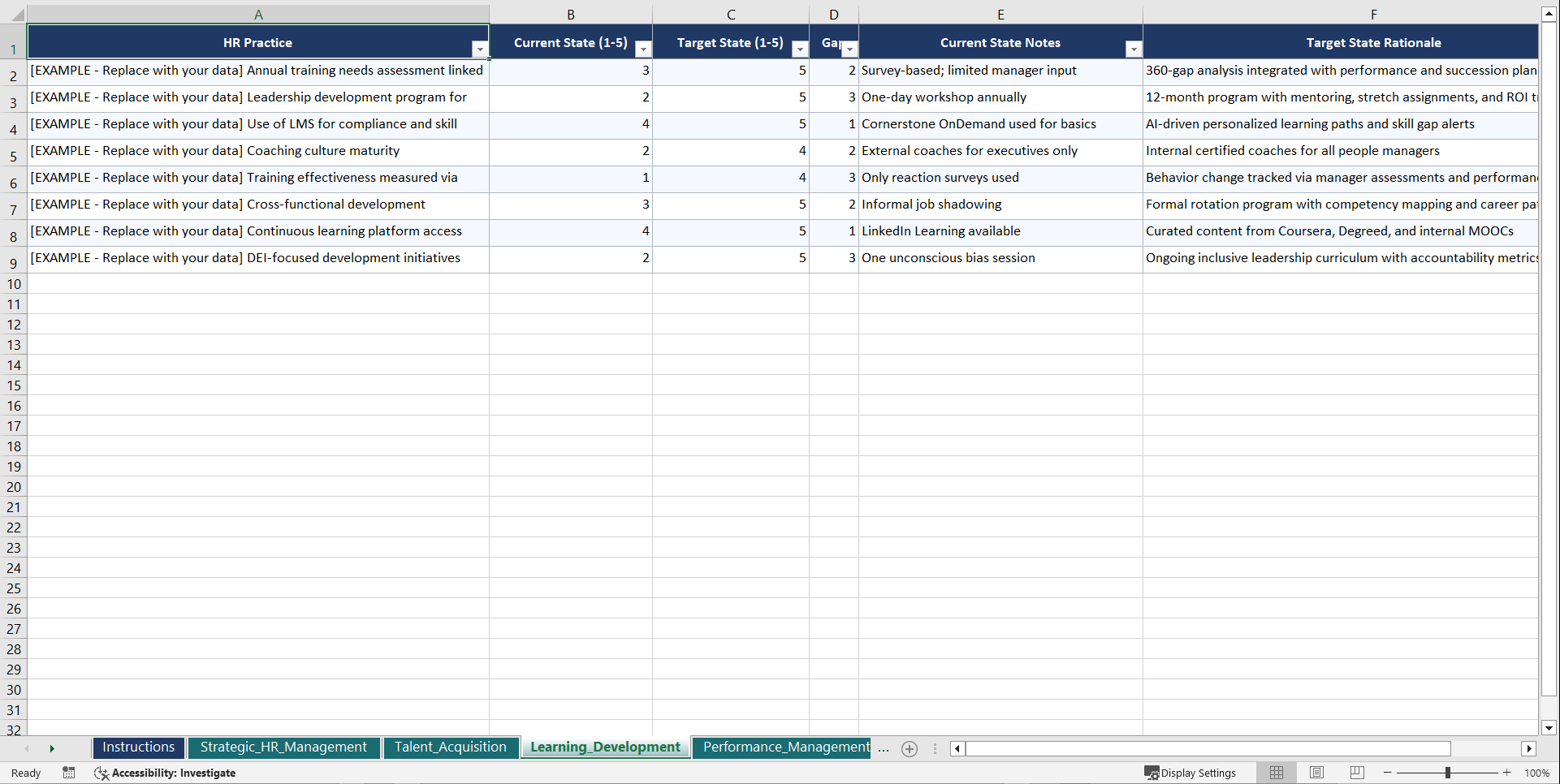 SHRM Certified Professional Prep Playbook (Excel template (XLSX)) Preview Image