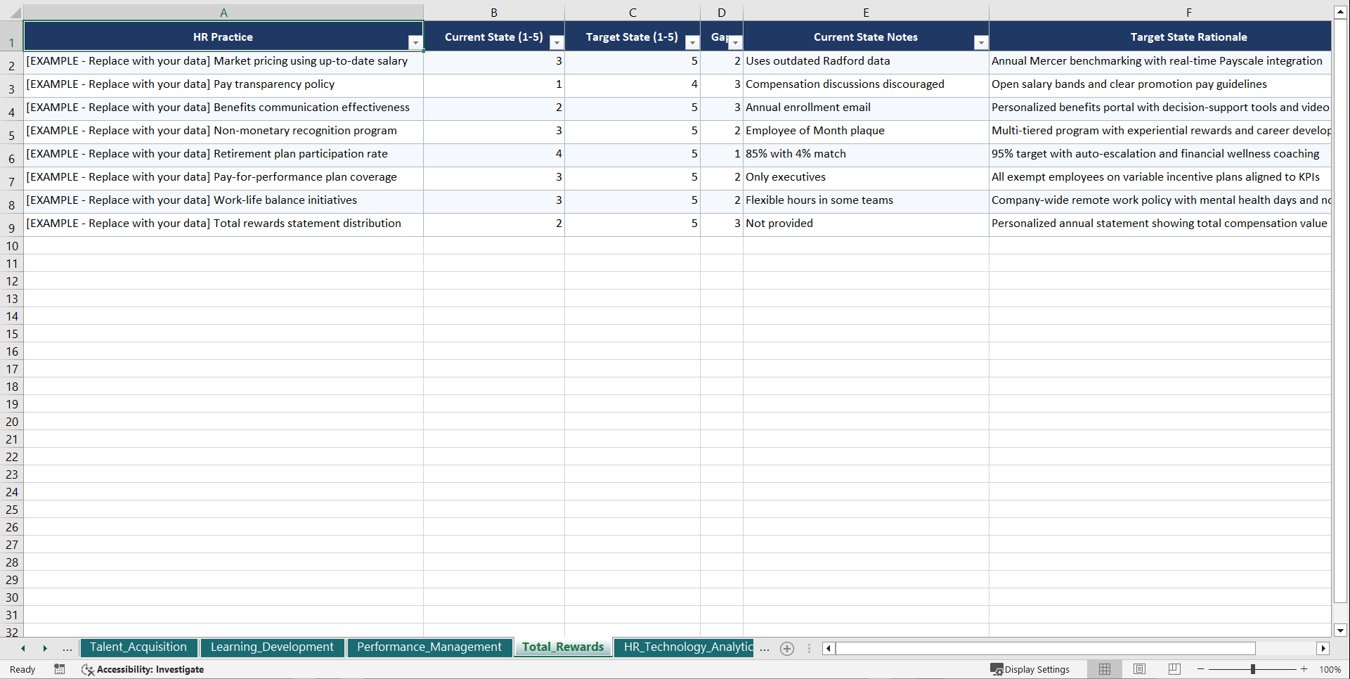 SHRM Certified Professional Prep Playbook (Excel template (XLSX)) Preview Image