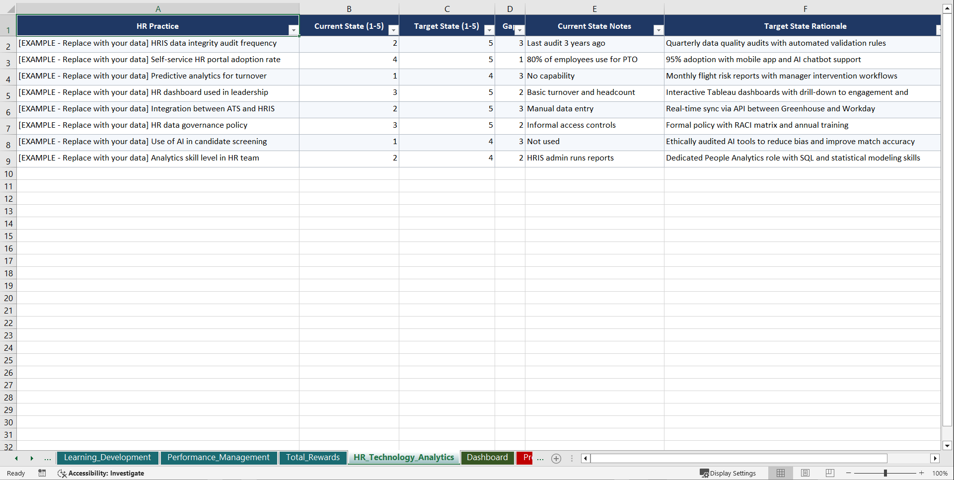 SHRM Certified Professional Prep Playbook (Excel template (XLSX)) Preview Image