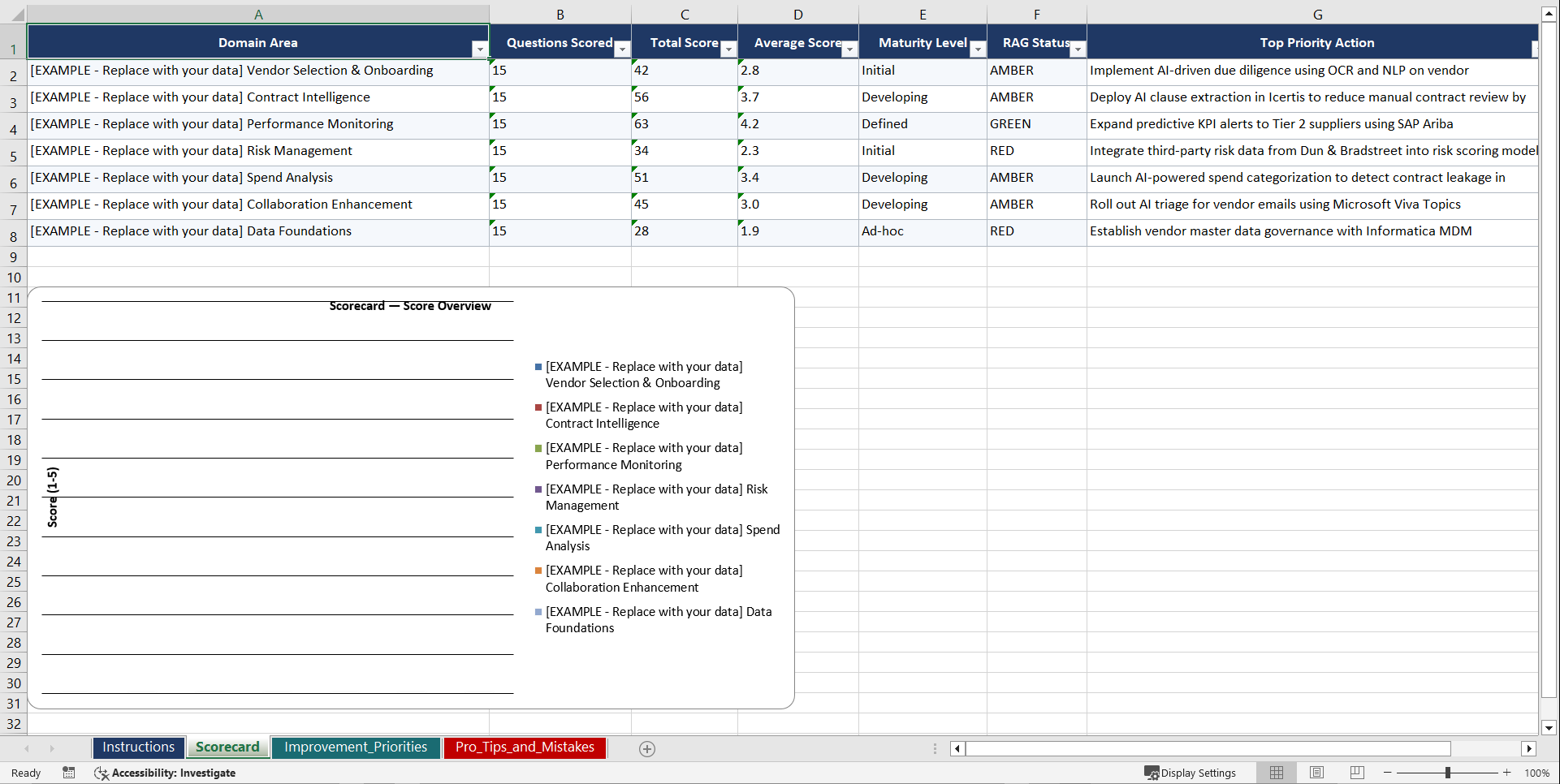 AI for Vendor Management Playbook (Excel template (XLSX)) Preview Image