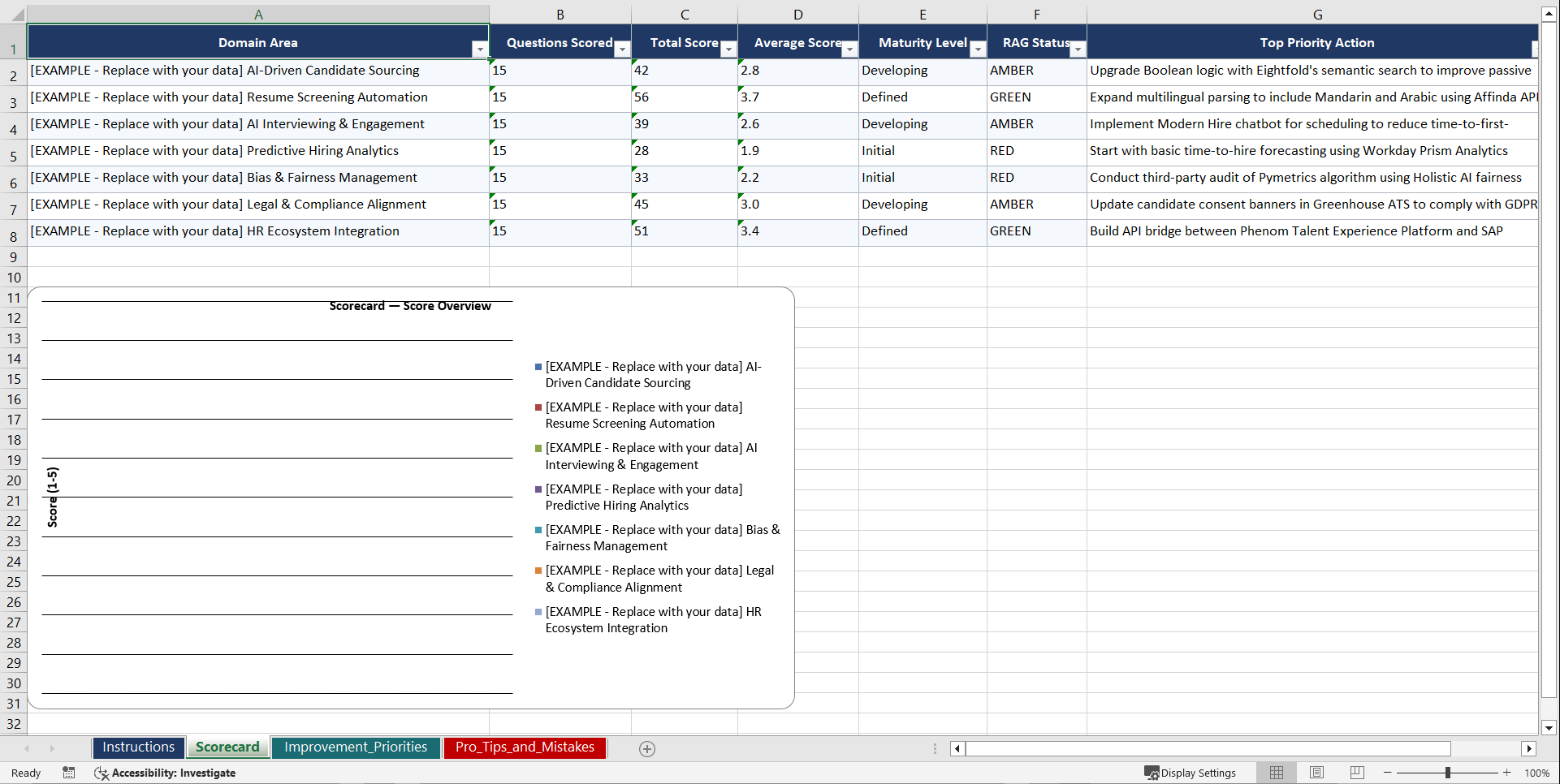 AI for Talent Acquisition Playbook (Excel template (XLSX)) Preview Image
