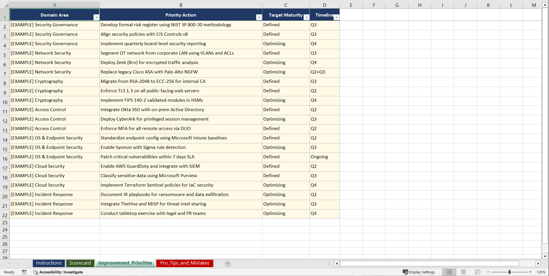 GIAC Security Essentials Prep Playbook (Excel template (XLSX)) Preview Image