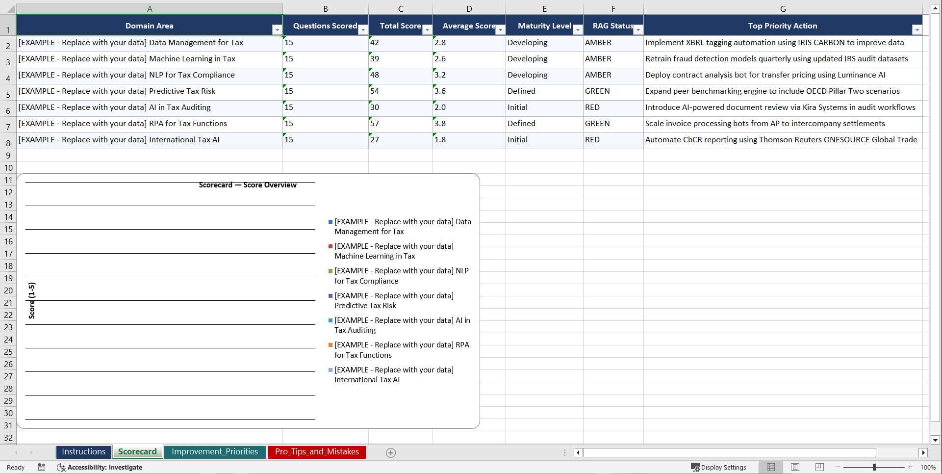 AI for Tax Compliance Playbook (Excel template (XLSX)) Preview Image