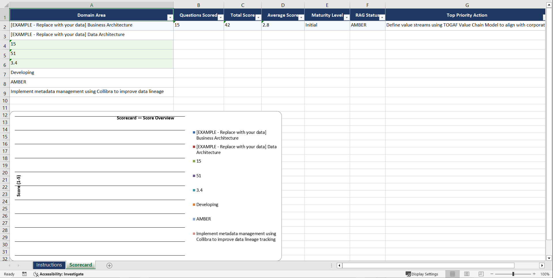 TOGAF Enterprise Architecture Certification Prep Playbook (Excel template (XLSX)) Preview Image
