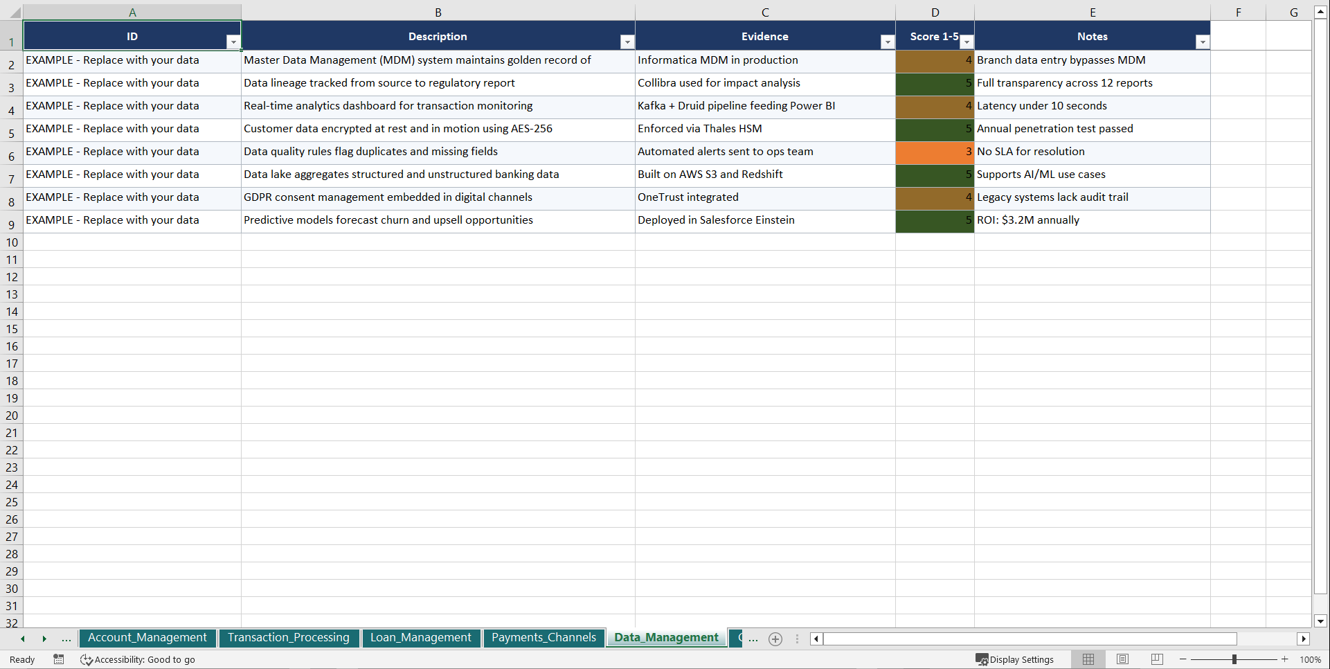 Mastering Core Banking Systems Playbook (Excel template (XLSX)) Preview Image