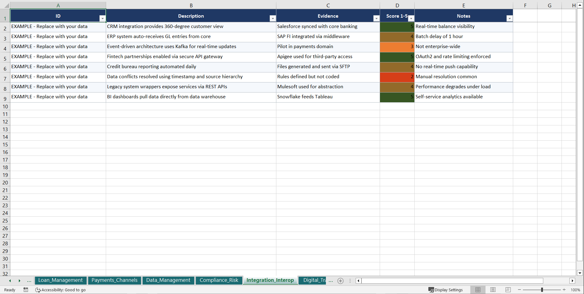 Mastering Core Banking Systems Playbook (Excel template (XLSX)) Preview Image