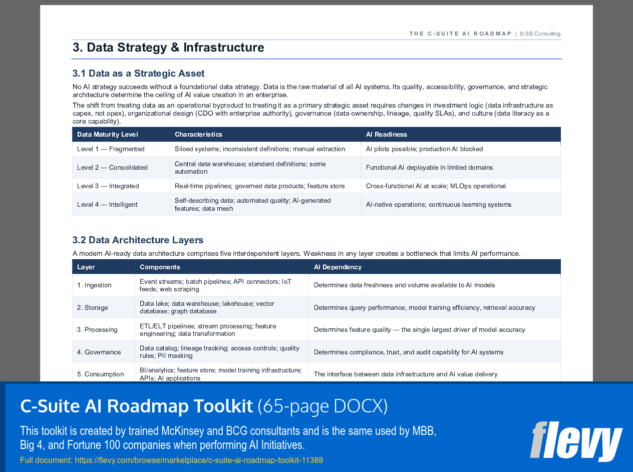 C-Suite AI Roadmap Toolkit (65-page Word document) Preview Image