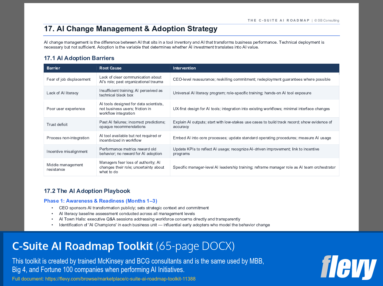 C-Suite AI Roadmap Toolkit (65-page Word document) Preview Image