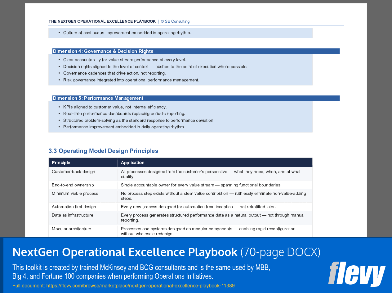 NextGen Operational Excellence Playbook (70-page Word document) Preview Image