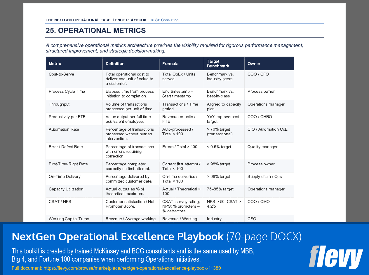 NextGen Operational Excellence Playbook (70-page Word document) Preview Image
