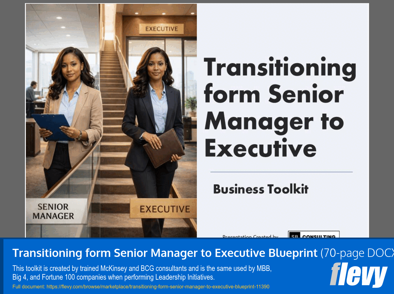 Transitioning from Senior Manager to Executive Blueprint (70-page Word document) Preview Image