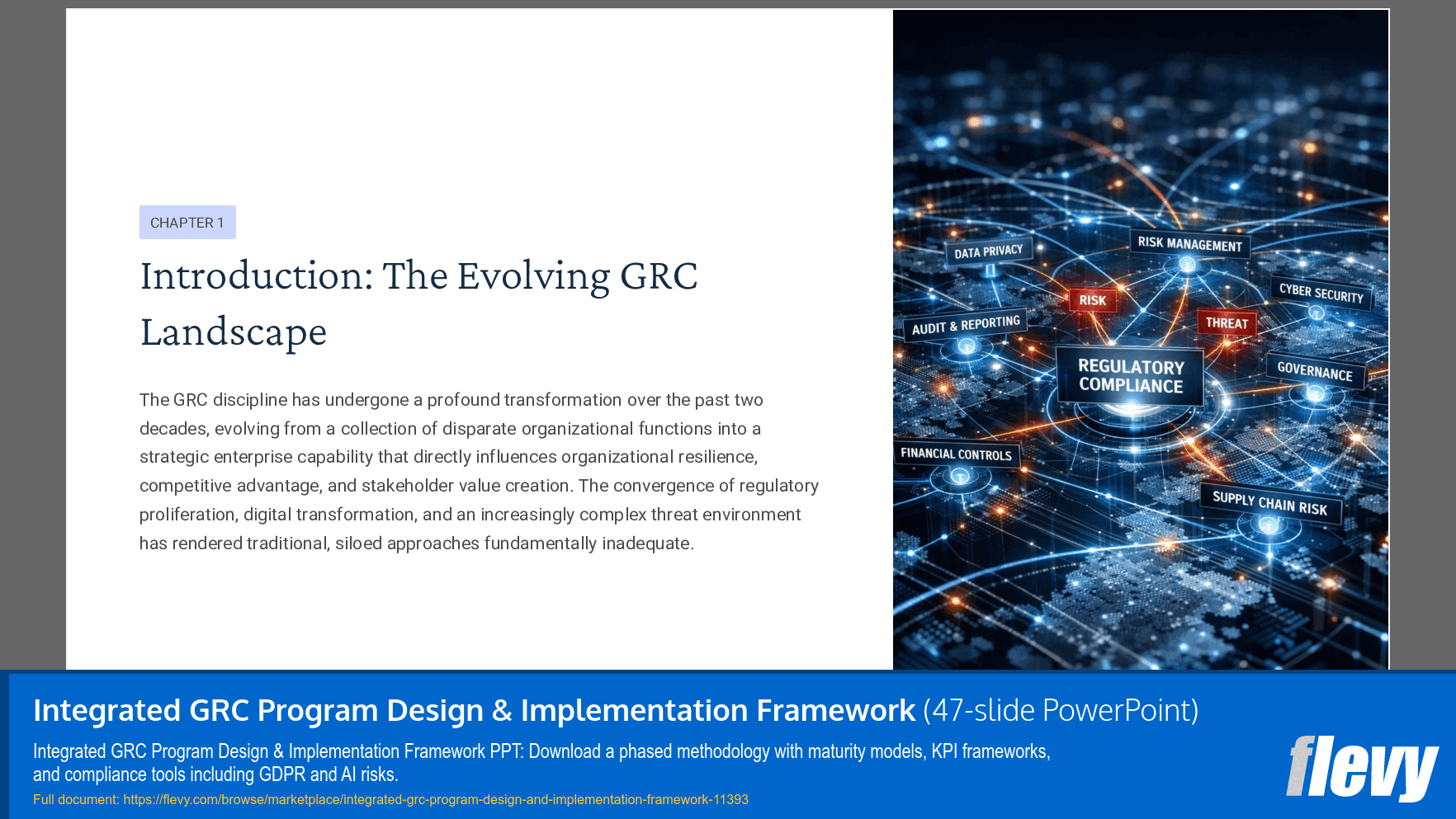 Integrated GRC Program Design & Implementation Framework (47-slide PPT PowerPoint presentation slide deck (PPTX)) Preview Image