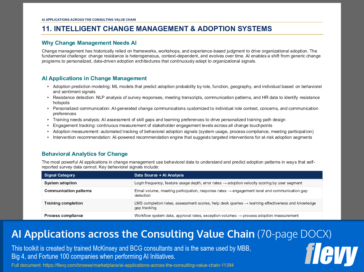 AI Applications across the Consulting Value Chain (70-page Word document) Preview Image