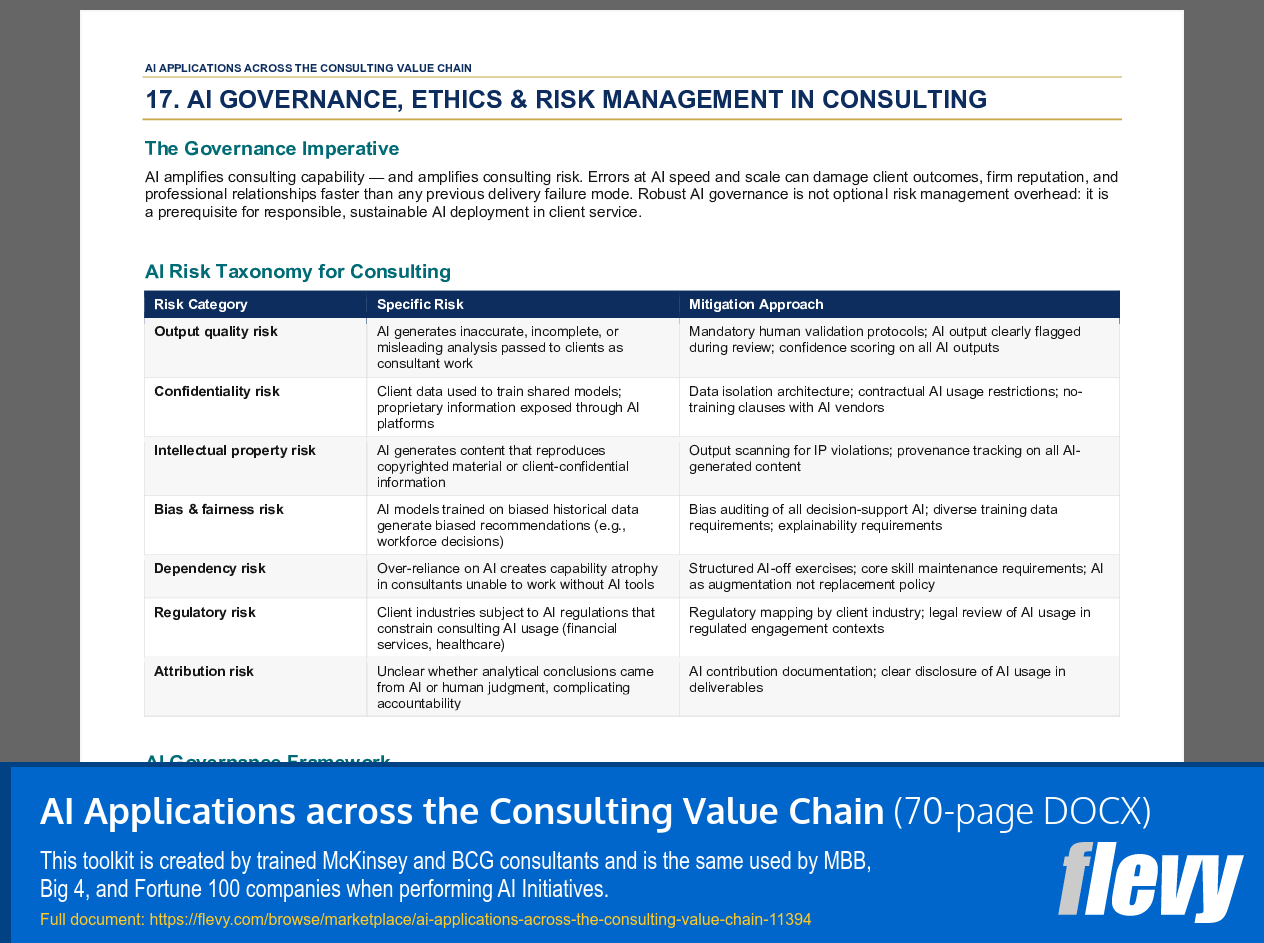 AI Applications across the Consulting Value Chain (70-page Word document) Preview Image