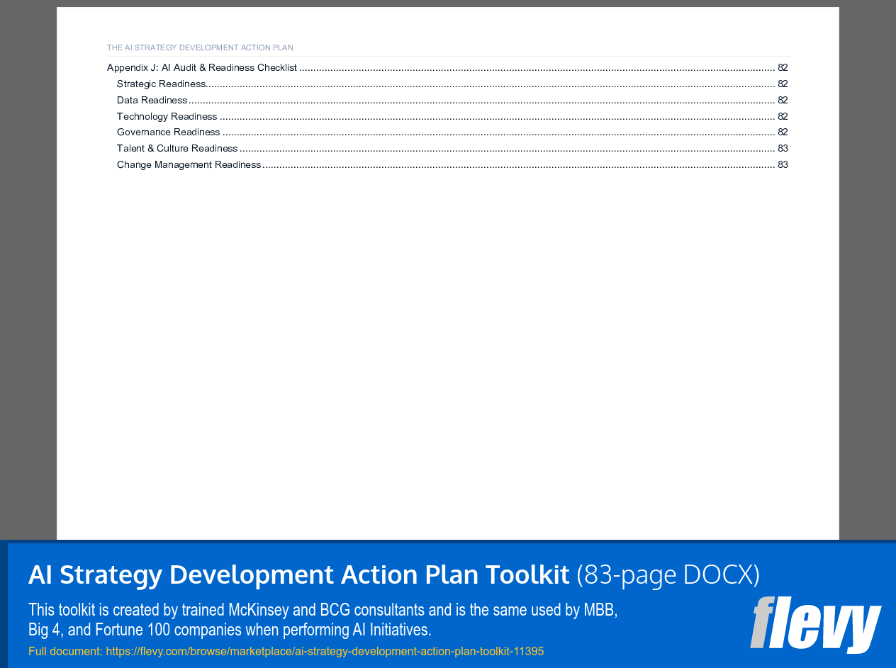 AI Strategy Development Action Plan Toolkit (83-page Word document) Preview Image
