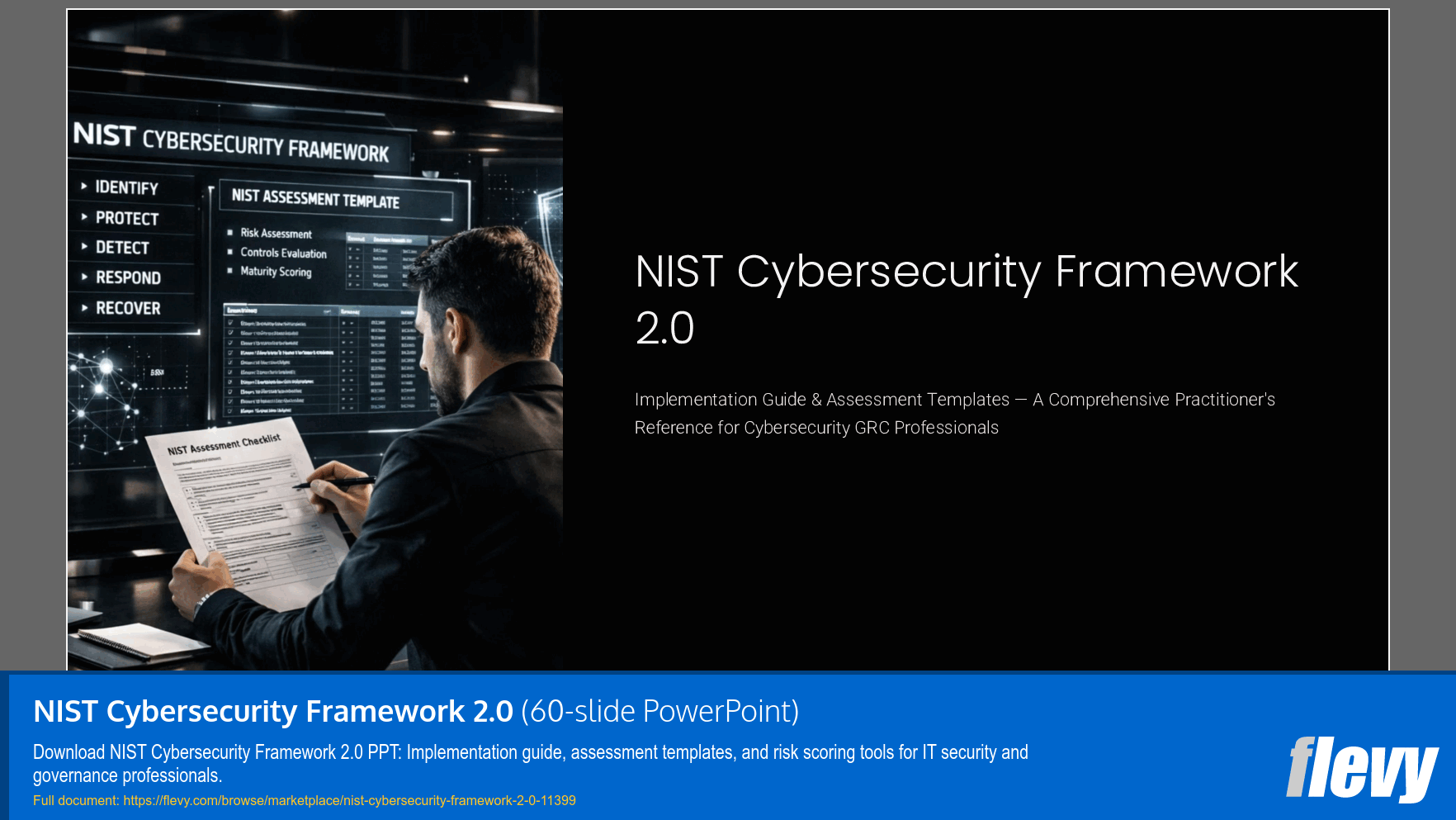 NIST Cybersecurity Framework 2.0 (60-slide PPT PowerPoint presentation slide deck (PPTX)) Preview Image