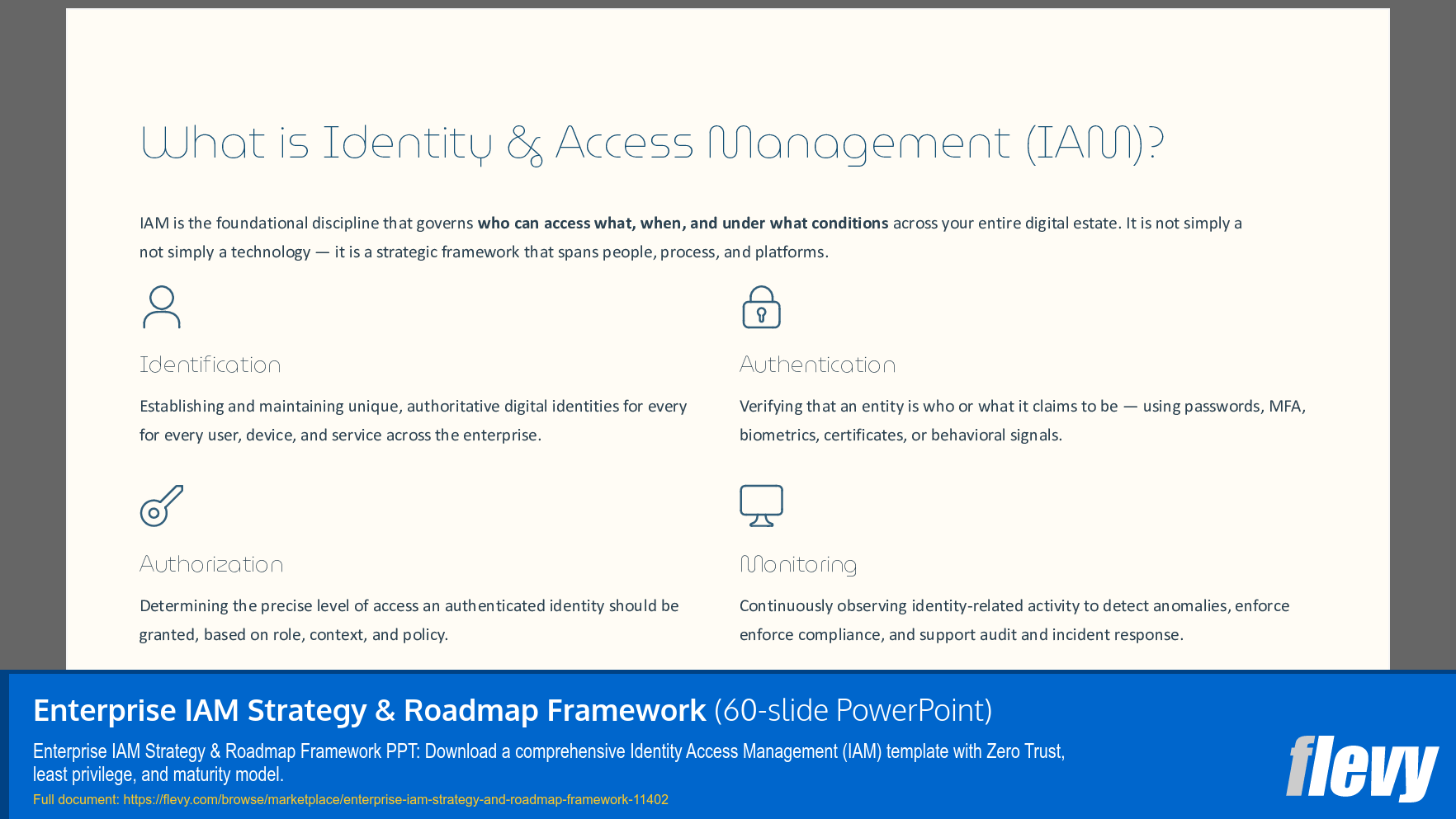 Enterprise IAM Strategy & Roadmap Framework (60-slide PPT PowerPoint presentation slide deck (PPTX)) Preview Image