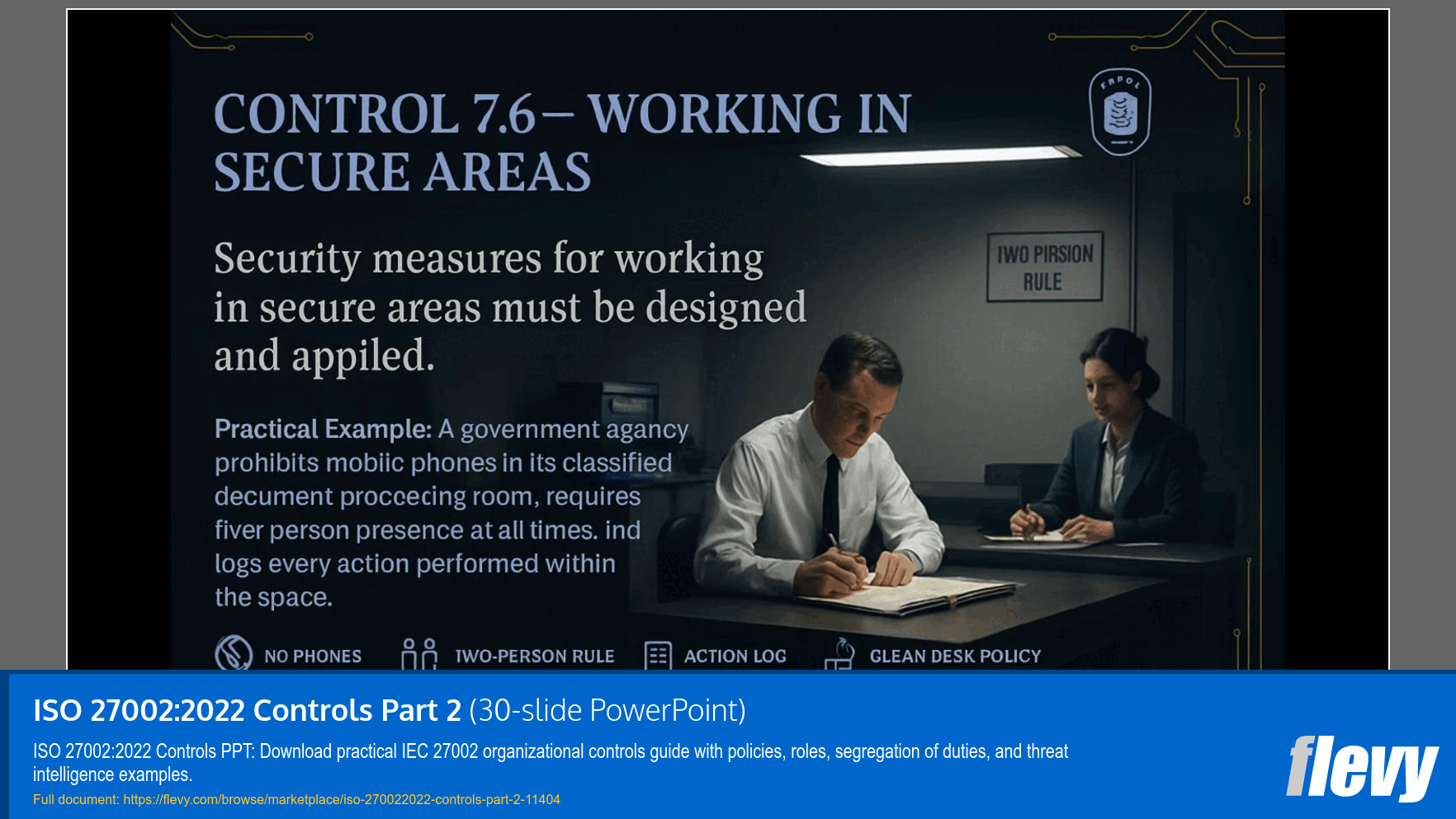 ISO 27002:2022 Controls Part 2 (30-slide PPT PowerPoint presentation slide deck (PPTX)) Preview Image