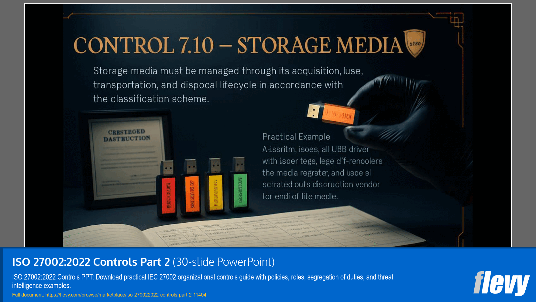 ISO 27002:2022 Controls Part 2 (30-slide PPT PowerPoint presentation slide deck (PPTX)) Preview Image
