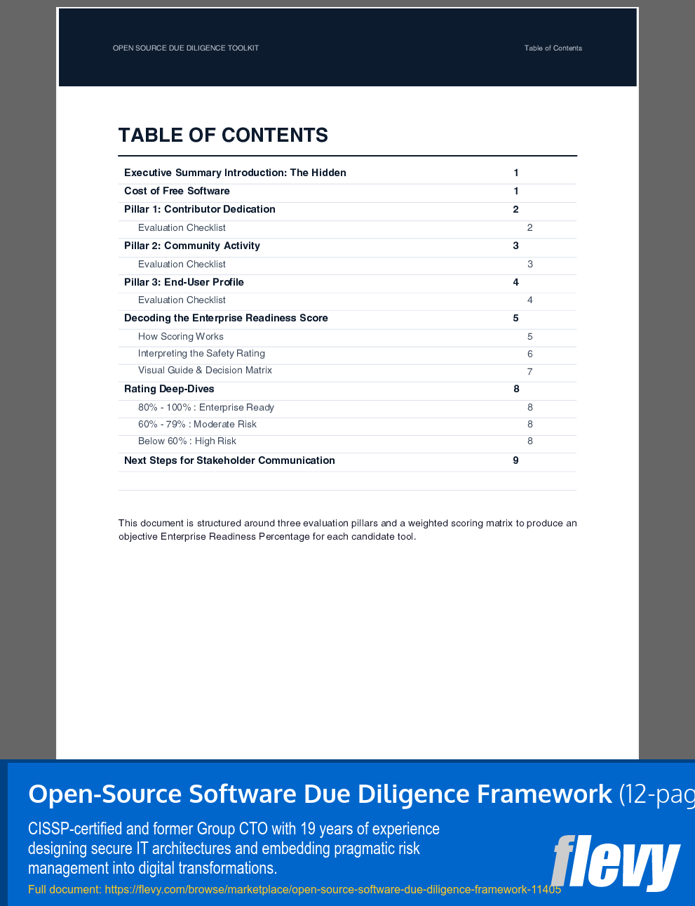 Open-Source Software Due Diligence Framework (12-page PDF document) Preview Image