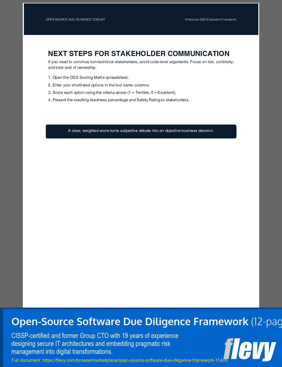 Open-Source Software Due Diligence Framework (12-page PDF document) Preview Image