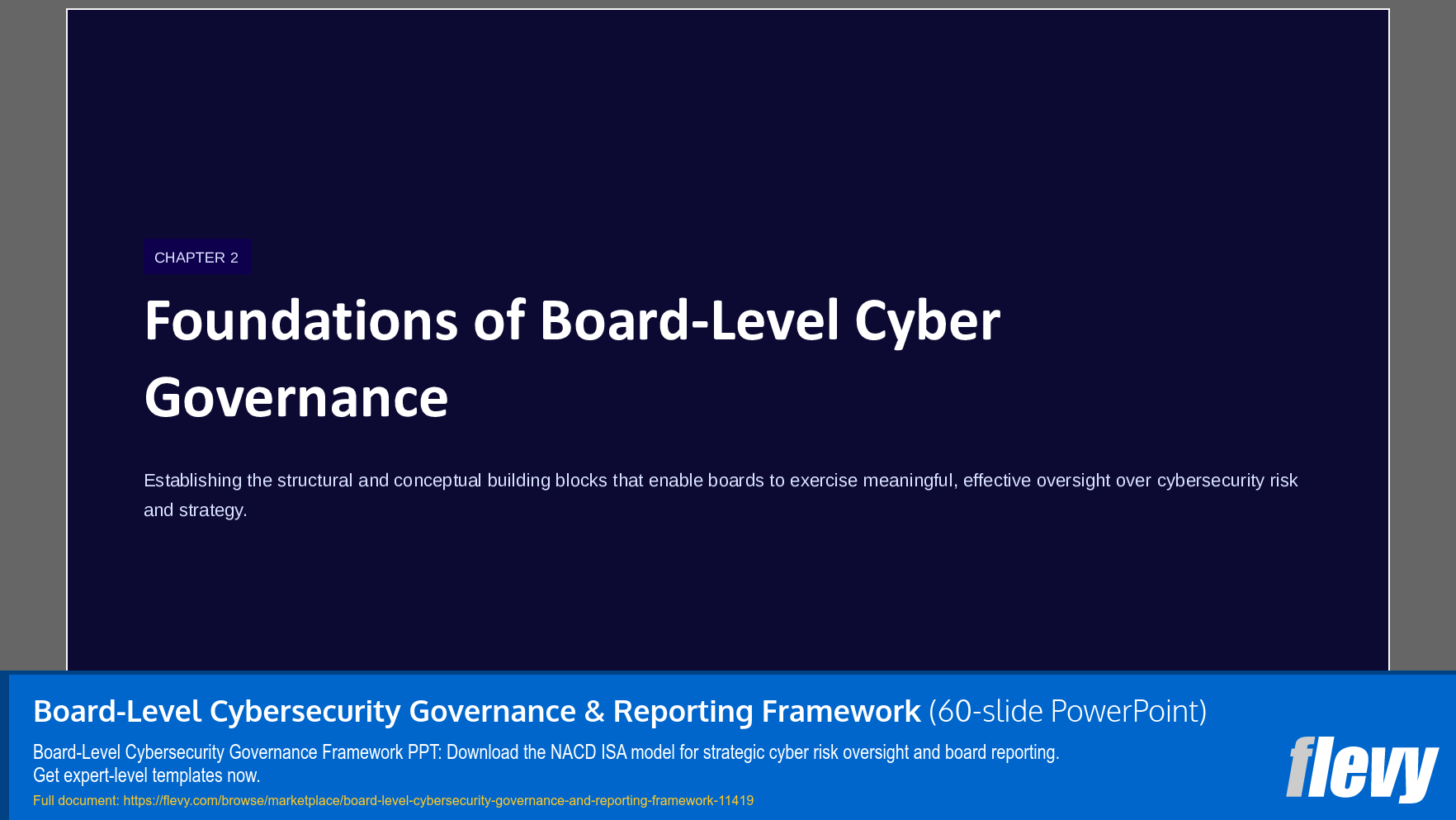 Board-Level Cybersecurity Governance & Reporting Framework (60-slide PPT PowerPoint presentation template (PPTX)) Preview Image