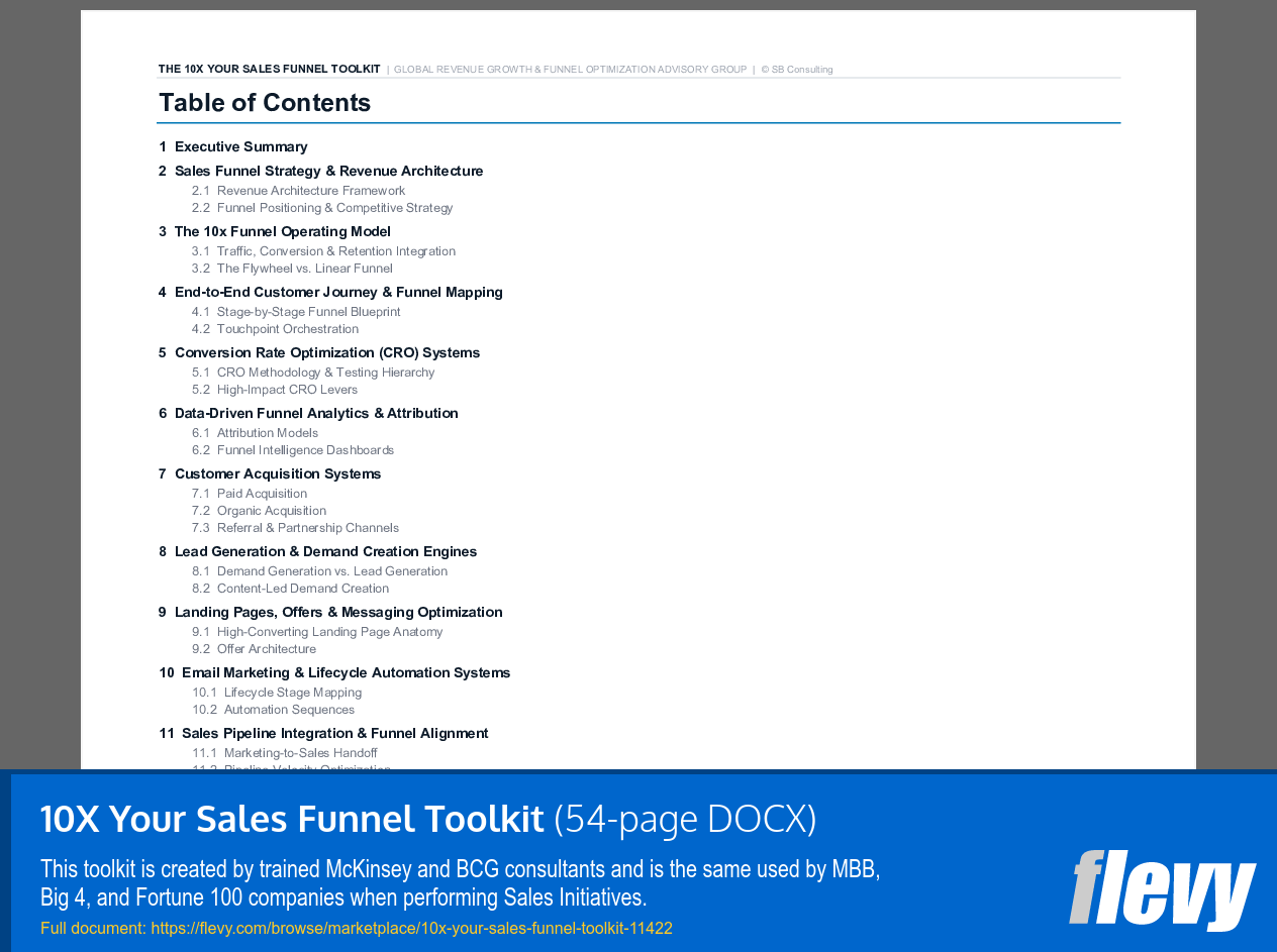 10X Your Sales Funnel Toolkit (54-page Word document) Preview Image