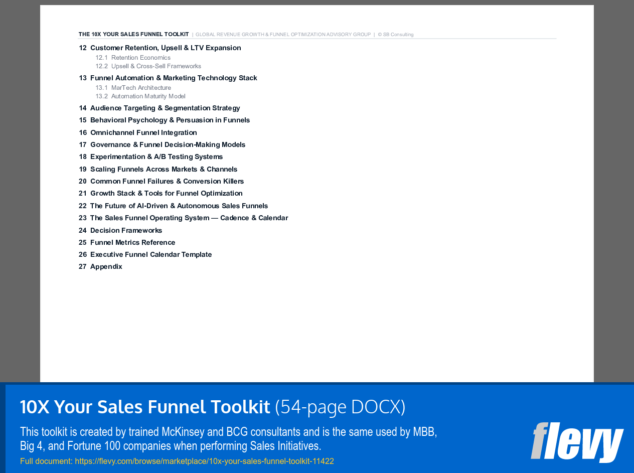 10X Your Sales Funnel Toolkit (54-page Word document) Preview Image