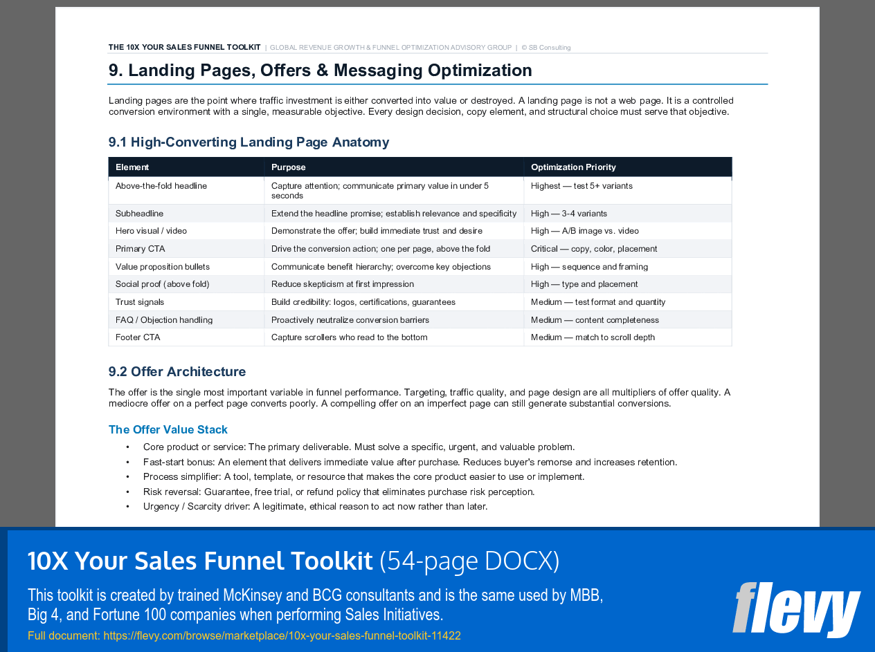 10X Your Sales Funnel Toolkit (54-page Word document) Preview Image