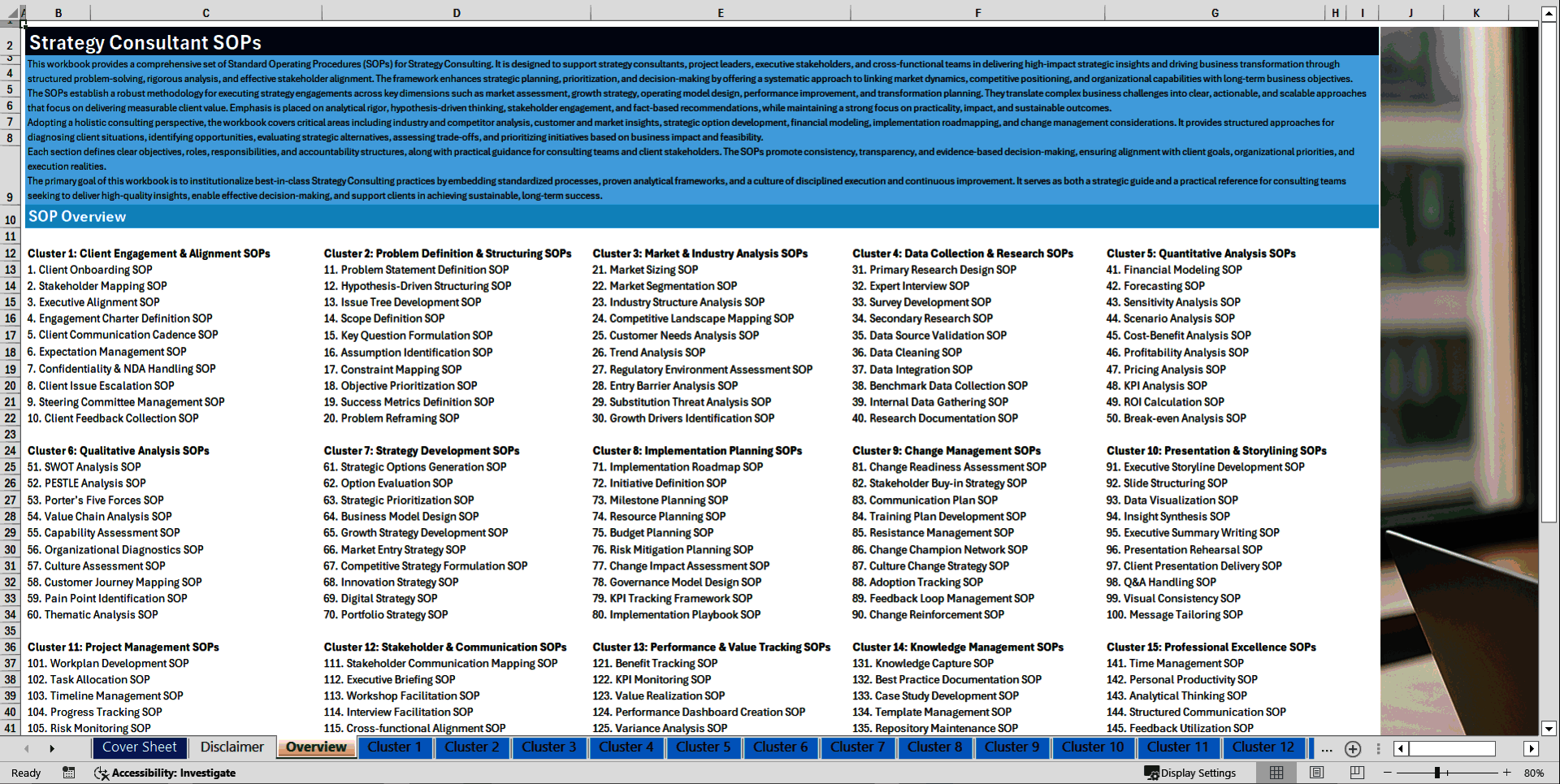 100+ Strategy Consultant SOPs (Excel template (XLSX)) Preview Image
