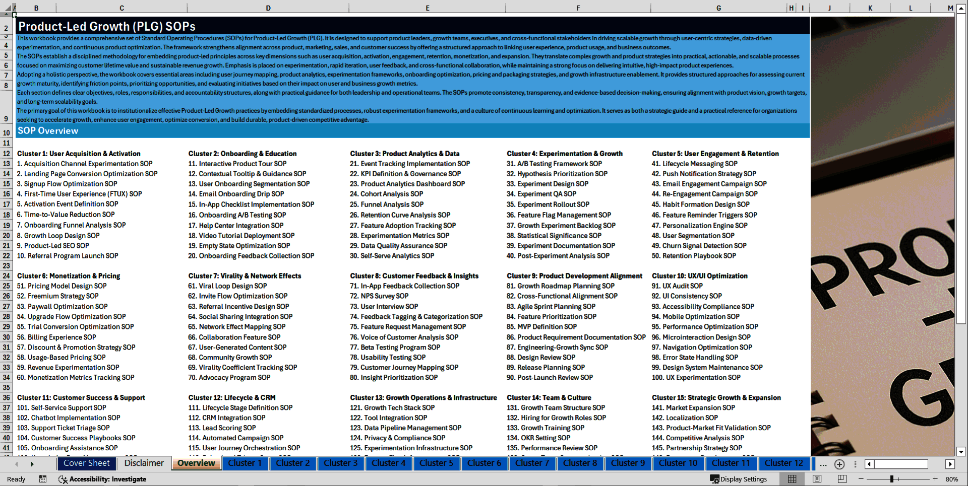 100+ Product-Led Growth SOPs (Excel template (XLSX)) Preview Image