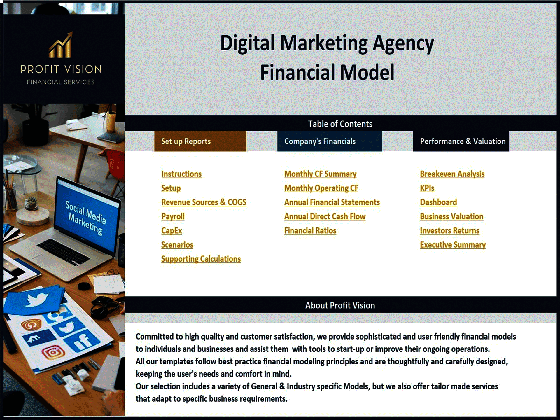 Digital Marketing Agency - 10 Year Financial Model (Excel template (XLSX)) Preview Image
