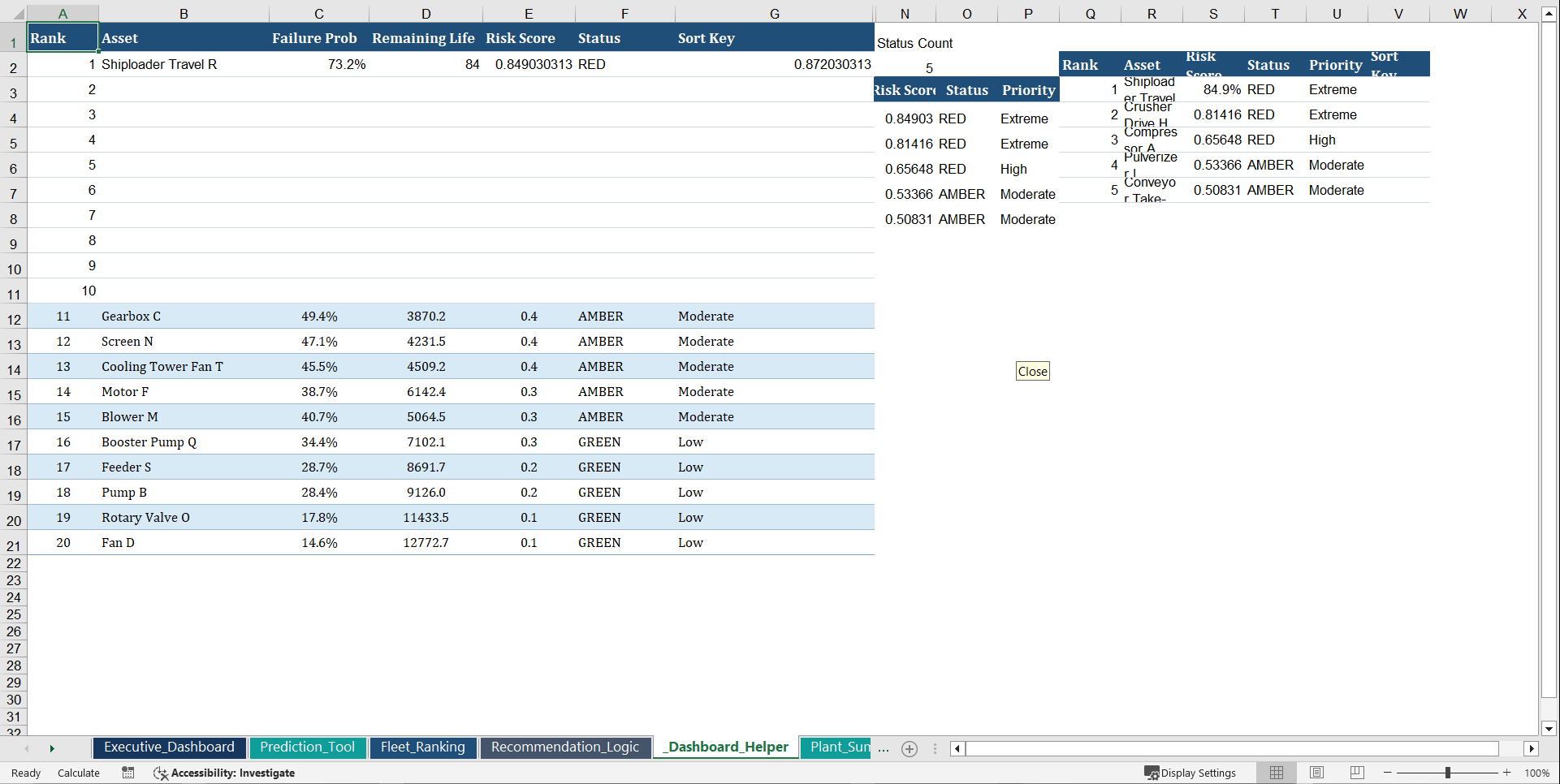Reliability Intelligence Systems V8 Enterprise (Excel template (XLSX)) Preview Image