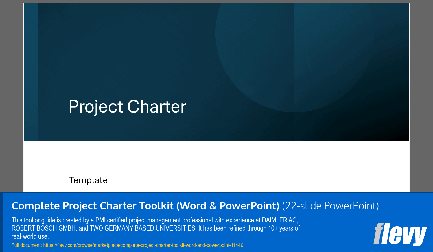 Complete Project Charter Toolkit (Word & PowerPoint) (22-slide PPT PowerPoint presentation template (PPTX)) Preview Image